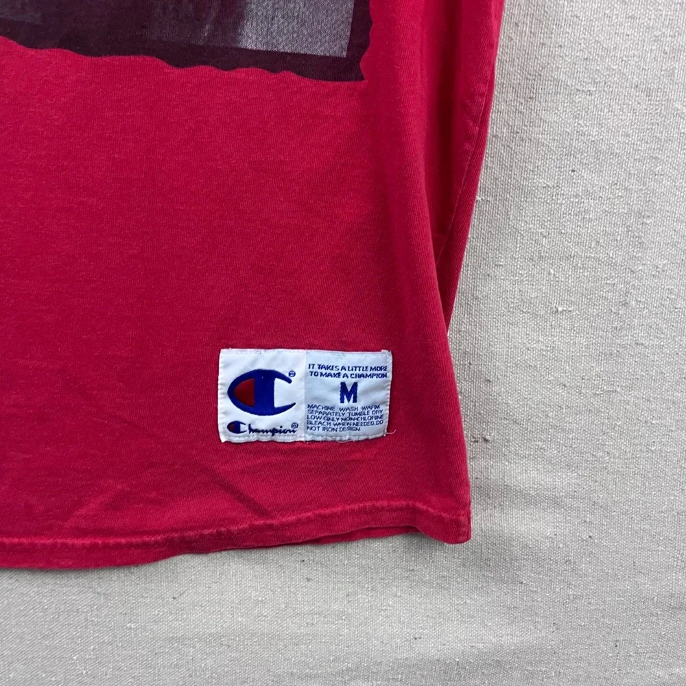 VTG Champion Willie Nelson Spirit Shirt M Red Black Raglan 3/4 Sleeve Graphic - Picture 5 of 10